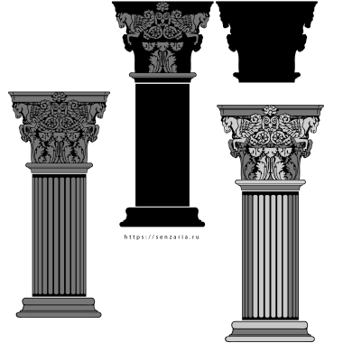 Трафарет - Капитель Кавалерия